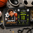 Search for boys 10th birthday invitations Sports birthday party