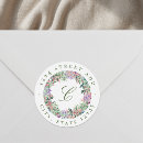 Search for floral round return address labels Greenery