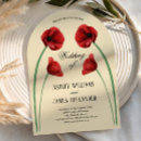 Search for poppies wedding invitations Red poppy