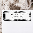 Search for black gingham return address labels Retro