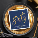 Search for 60th birthday napkins Script typography