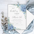 Search for blue hydrangea birthday invitations Watercolor