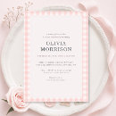 Search for pink gingham invitations For her