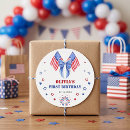 Search for 4th birthday girl stickers Red white and blue