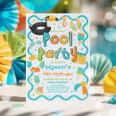Search for swim party invitations Boy pool party