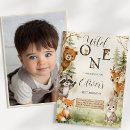 Search for wild one woodland birthday invitations Baby boy