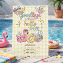 Search for end of school year party invitations Summer pool party
