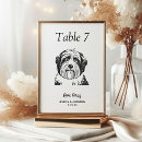 Search for dogs table cards Black and white