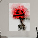 Search for red roses posters Single red rose