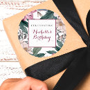Search for elegant birthday party stickers Botanical