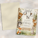 Search for wild one woodland birthday invitations Baby boy