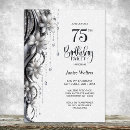 Search for 75th with diamonds birthday invitations Elegant