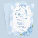 Search for blue gingham baby shower invitations Elegant