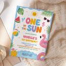 Search for one in the sun birthday invitations Summer birthday party
