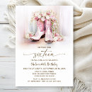 Search for western sweet 16 invitations Pink