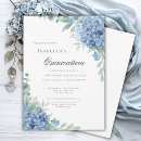 Search for blue hydrangea birthday invitations Elegant