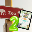 Search for two at the zoo invitations Party animal