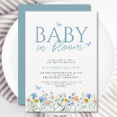 Search for wildflower baby shower invitations Blue