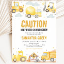 Search for under construction baby shower invitations Dump truck