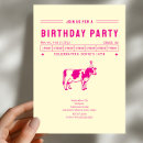 Search for pink cow party invitations Farm