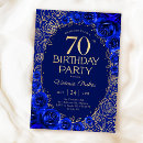 Search for royal blue 70th birthday invitations For her