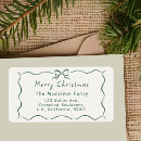 Search for green ribbon return address labels Festive
