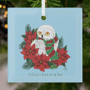 Search for snowy owl christmas tree decorations Blue