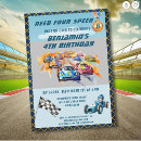 Search for cute race car birthday invitations Start your engines