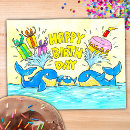 Search for cute cartoon whale postcards Sea