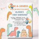 Search for dinosaur roar invitations Blue green yellow