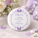 Search for purple butterfly badges Baby shower
