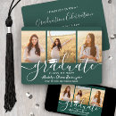 Search for green and white graduation invitations Simple