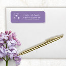Search for purple monogram return address labels Initials