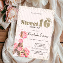 Search for tiara sweet 16 invitations Glitter