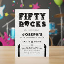 Search for rock n roll birthday invitations Black and white