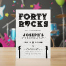 Search for rock n roll birthday invitations Black and white