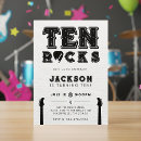 Search for rock n roll birthday invitations Black and white