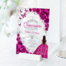 Search for pink and silver quinceanera invitations For her