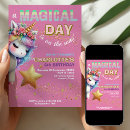 Search for rainbow unicorn birthday invitations Girly