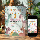 Search for dinosaur 3rd birthday invitations Prehistoric