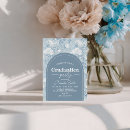 Search for floral graduation invitations Dusty blue
