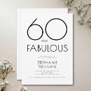 Search for sixty and fabulous birthday invitations Minimal typography simple