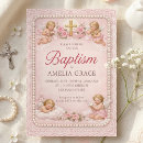 Search for pink and gold christening invitations For her