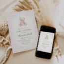 Search for teddy bear invitations Pink bow
