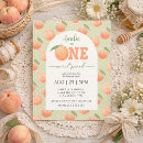 Search for one sweet peach birthday invitations Whimsical