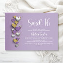 Search for purple and silver sweet 16 invitations Modern