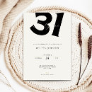 Search for 31st birthday invitations Black and white