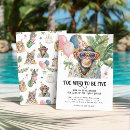 Search for monkey birthday invitations Wild one birthday
