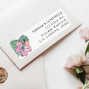 Search for aloha return address labels Tropical flowers