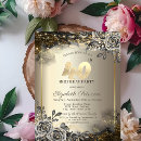Search for black rose gold 40th birthday invitations Glitter